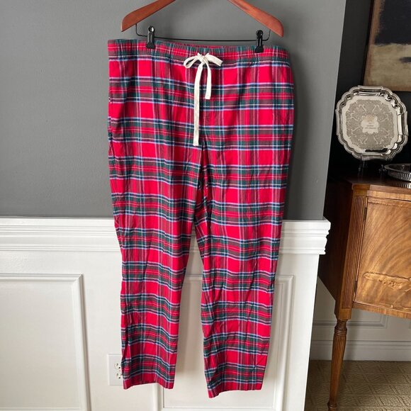 Vineyard Vines Red Plaid Cotton Flannel Mens Lounge Pajama Pants Size XL - Picture 1 of 4